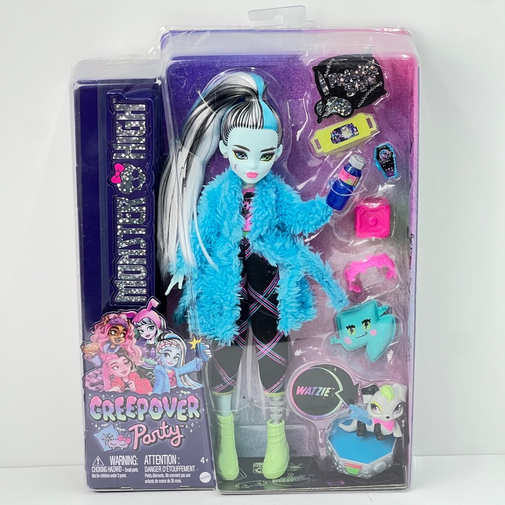 Monster High Frankie Stein Creepover Party Doll G3 Mattel HKY68 New NIB